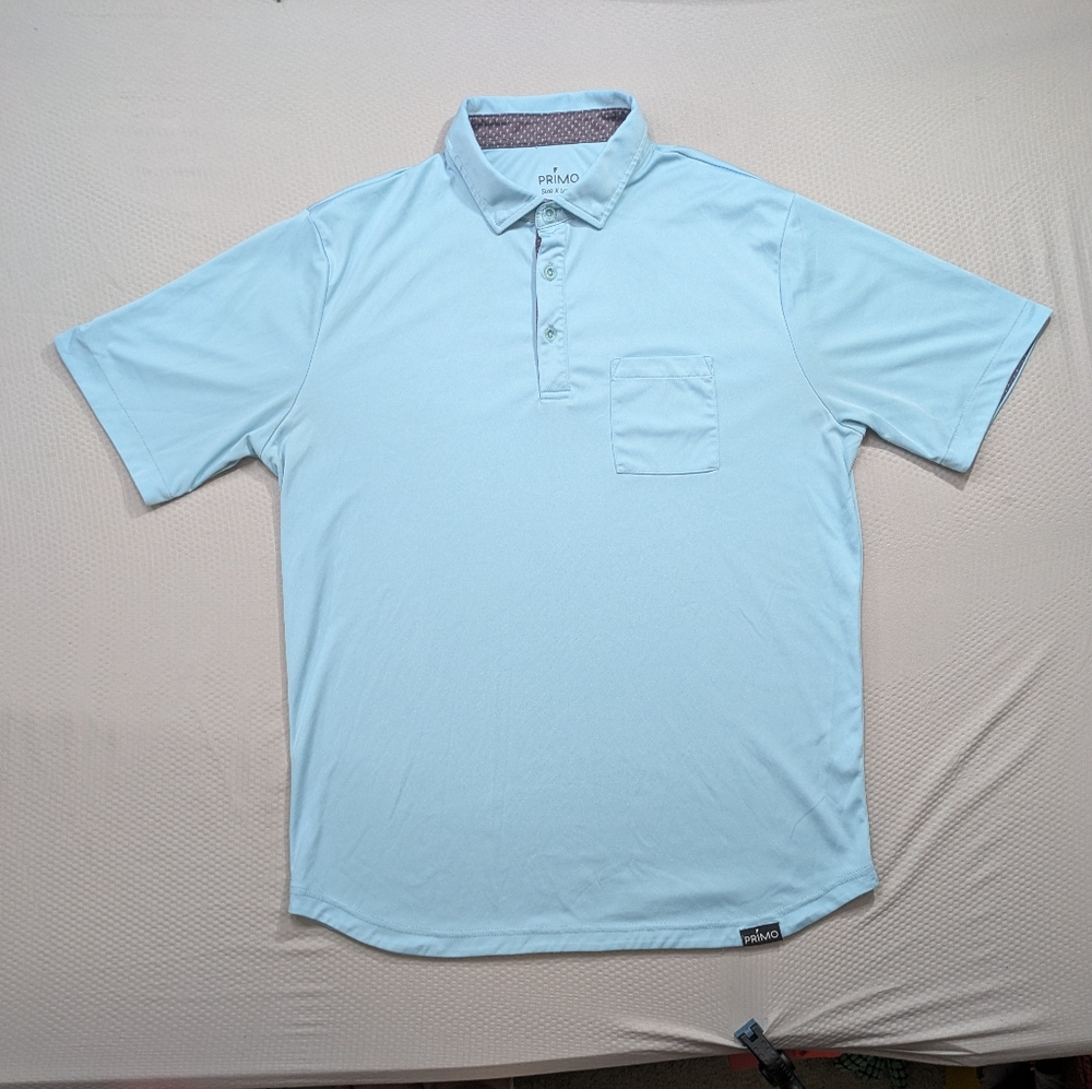 Primo Classic Collar Polo Shirt Marine Blue XL Golf Performance Short Sleeve